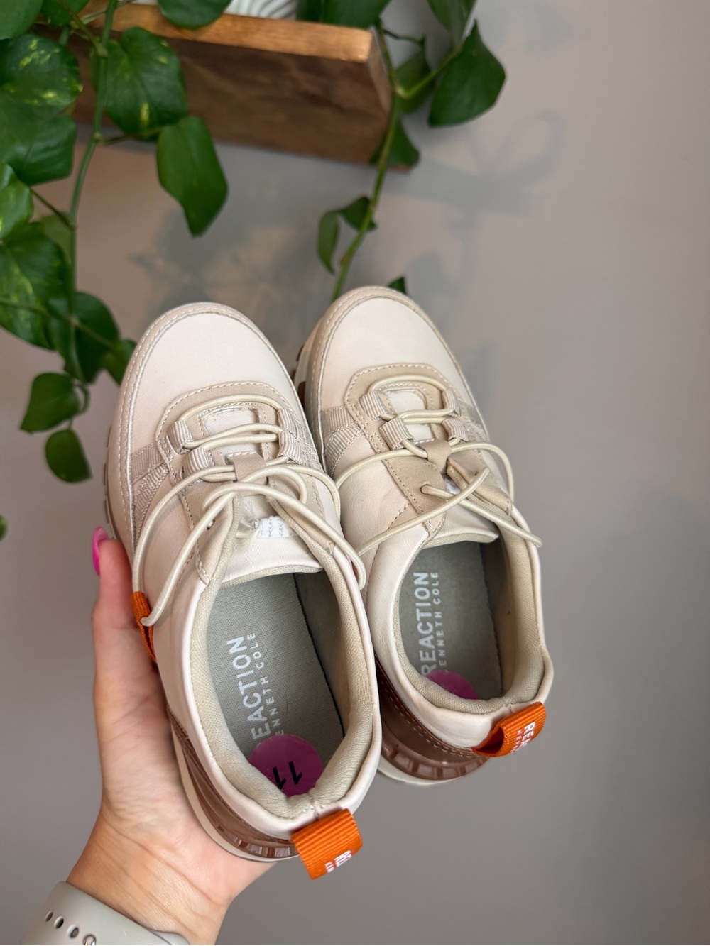 Kenneth Cole Reaction Kids Cream Lace-Up Platform Sneakers